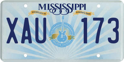 MS license plate XAU173