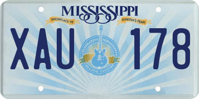 MS license plate XAU178