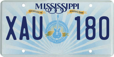 MS license plate XAU180