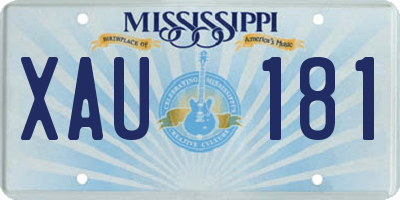MS license plate XAU181