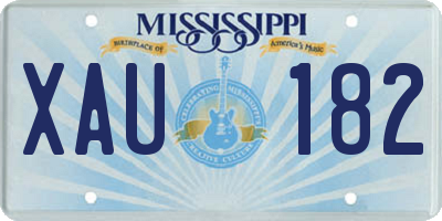 MS license plate XAU182
