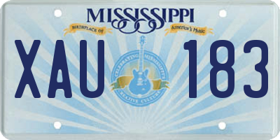 MS license plate XAU183