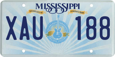 MS license plate XAU188