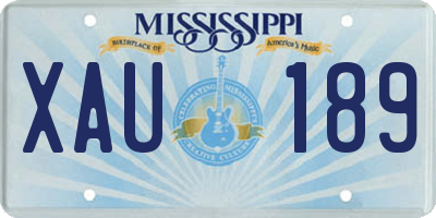 MS license plate XAU189