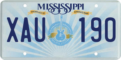 MS license plate XAU190