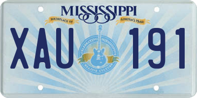 MS license plate XAU191