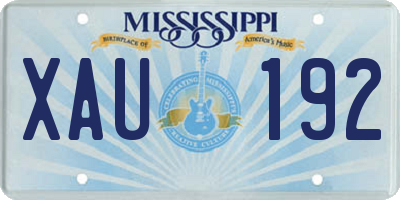 MS license plate XAU192