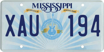 MS license plate XAU194