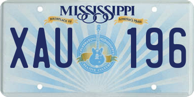 MS license plate XAU196