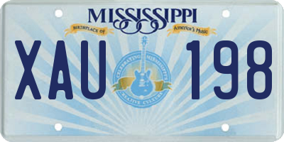 MS license plate XAU198
