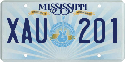 MS license plate XAU201