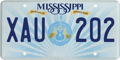 MS license plate XAU202