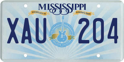 MS license plate XAU204