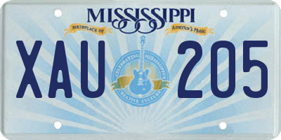 MS license plate XAU205