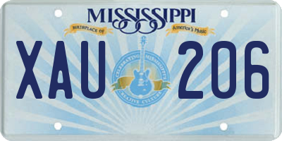 MS license plate XAU206
