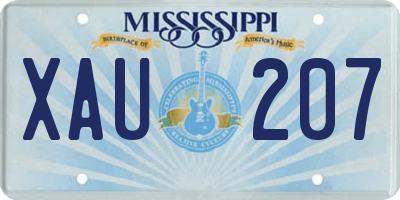 MS license plate XAU207