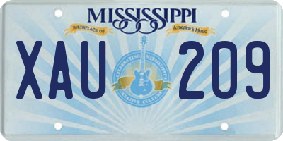 MS license plate XAU209