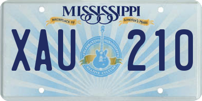 MS license plate XAU210