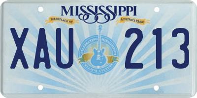 MS license plate XAU213