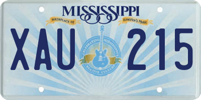 MS license plate XAU215