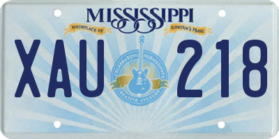 MS license plate XAU218