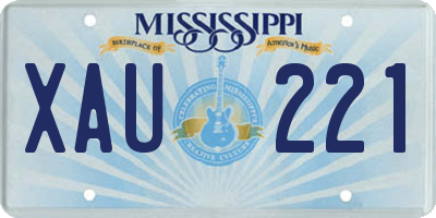 MS license plate XAU221