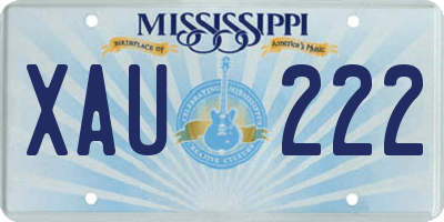 MS license plate XAU222