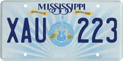 MS license plate XAU223