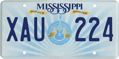 MS license plate XAU224