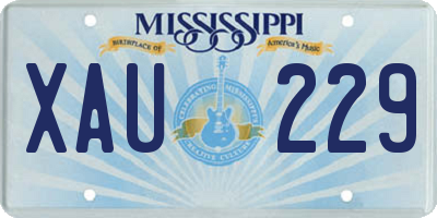 MS license plate XAU229