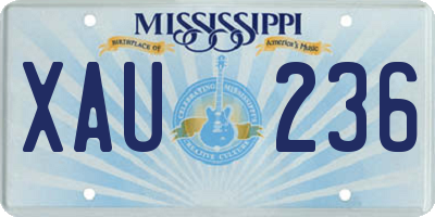 MS license plate XAU236