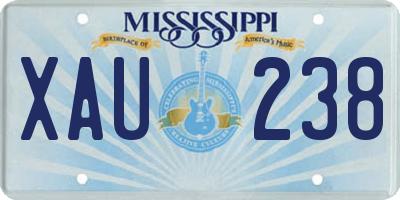 MS license plate XAU238