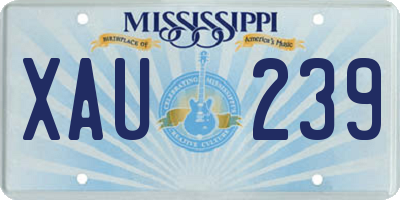 MS license plate XAU239