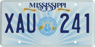 MS license plate XAU241