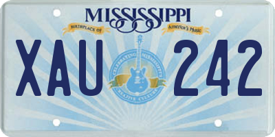 MS license plate XAU242
