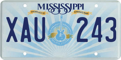 MS license plate XAU243