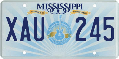 MS license plate XAU245