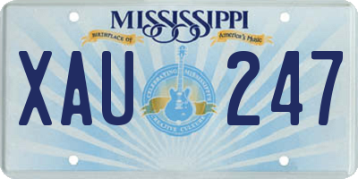 MS license plate XAU247
