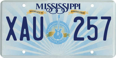 MS license plate XAU257