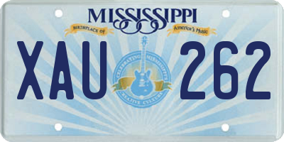 MS license plate XAU262