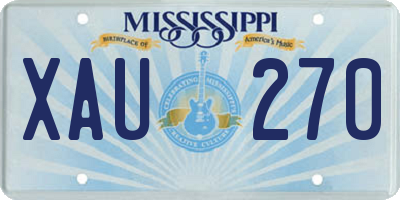 MS license plate XAU270