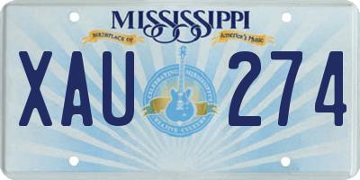 MS license plate XAU274