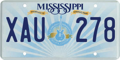 MS license plate XAU278