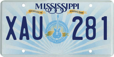 MS license plate XAU281