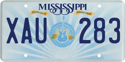 MS license plate XAU283