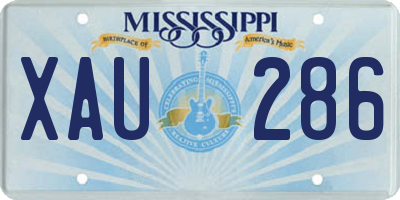 MS license plate XAU286