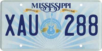 MS license plate XAU288