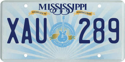 MS license plate XAU289
