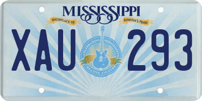 MS license plate XAU293