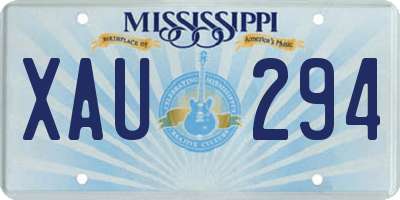 MS license plate XAU294